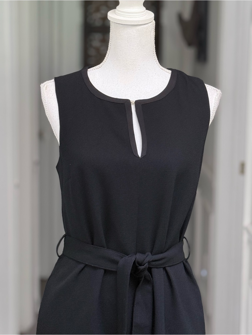 Victoria Beckham for Target Black Romper S Belted Keyhole Sleeveless One Piece - Picture 5 of 14